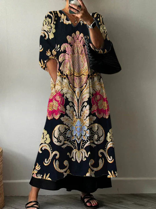 Vestido Elegante de Estampado Sofisticado