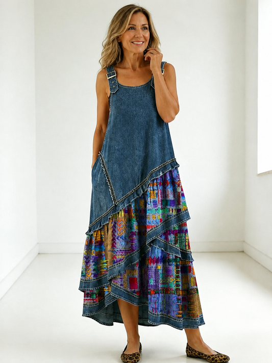 Vestido con estampado étnico