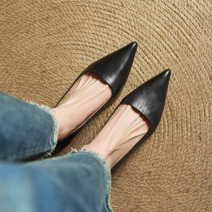 Anok Tacones Altos de Cuero Auténtico