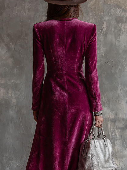 Vera | Vestido Blazer de Terciopelo Maxi